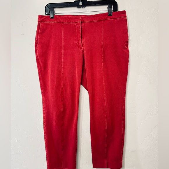 J. Jill Premium Bi-Stretch Cropped Pants Cranberry Red Capri Size 14‎ - Picture 2 of 12